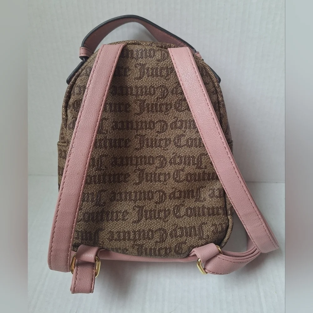 Juicy Couture Mini Backpack Blush Tan Logo Gold Hardward Adjustable